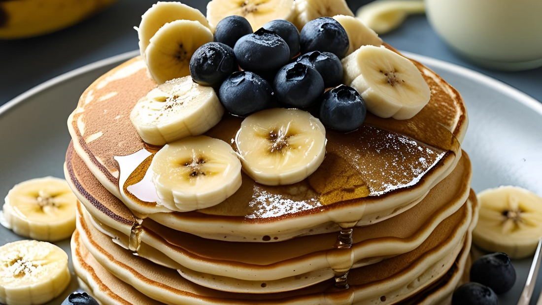 Fluffy Organic Banana Pancakes with Real Vanilla